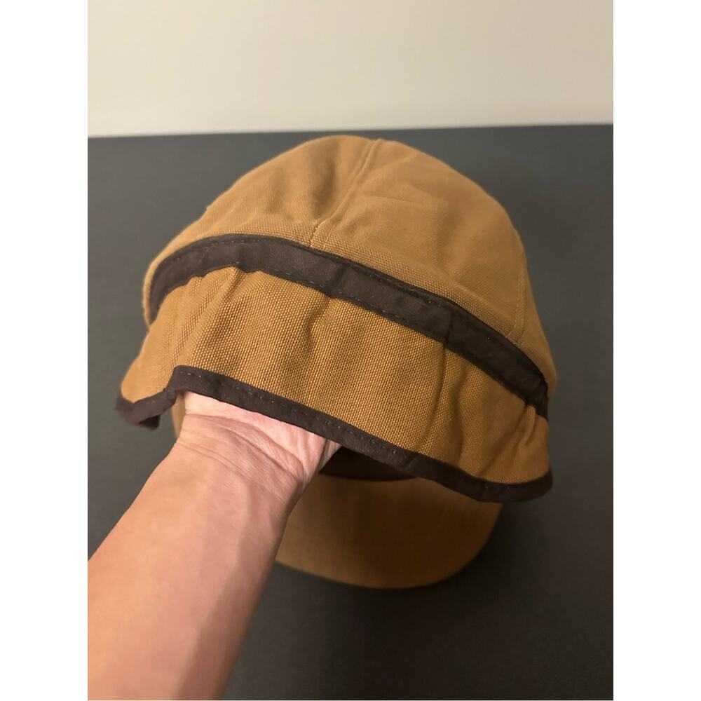 Vintage Carhartt S Tan Thermolite Ear Flap Winter Cap Quilted Lined Hat USA - Picture 7 of 10